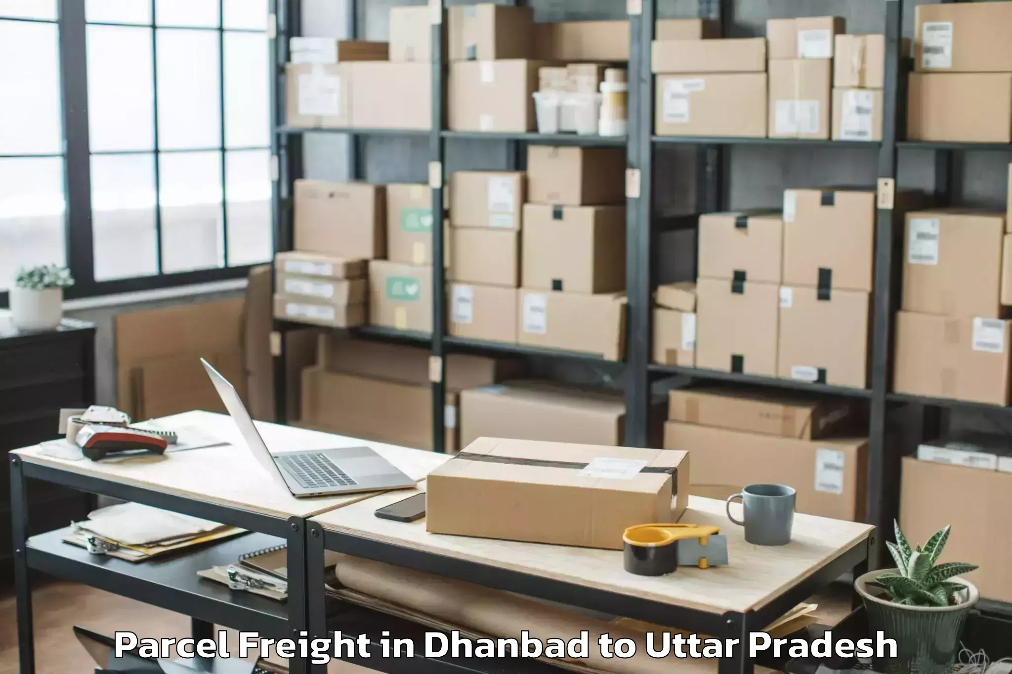 Leading Dhanbad to Anpara Parcel Freight Provider